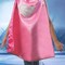 Pink Supergirl Cape Costume Accessory for Kids with White Logo Design
